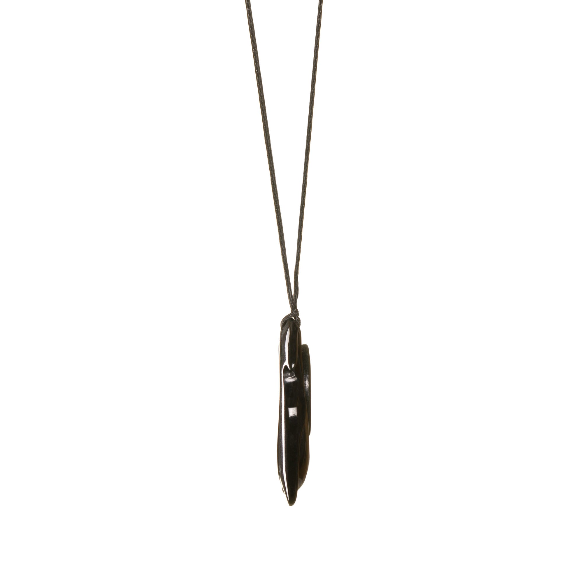 Australian Black Jade Finned Fish Hook Necklace