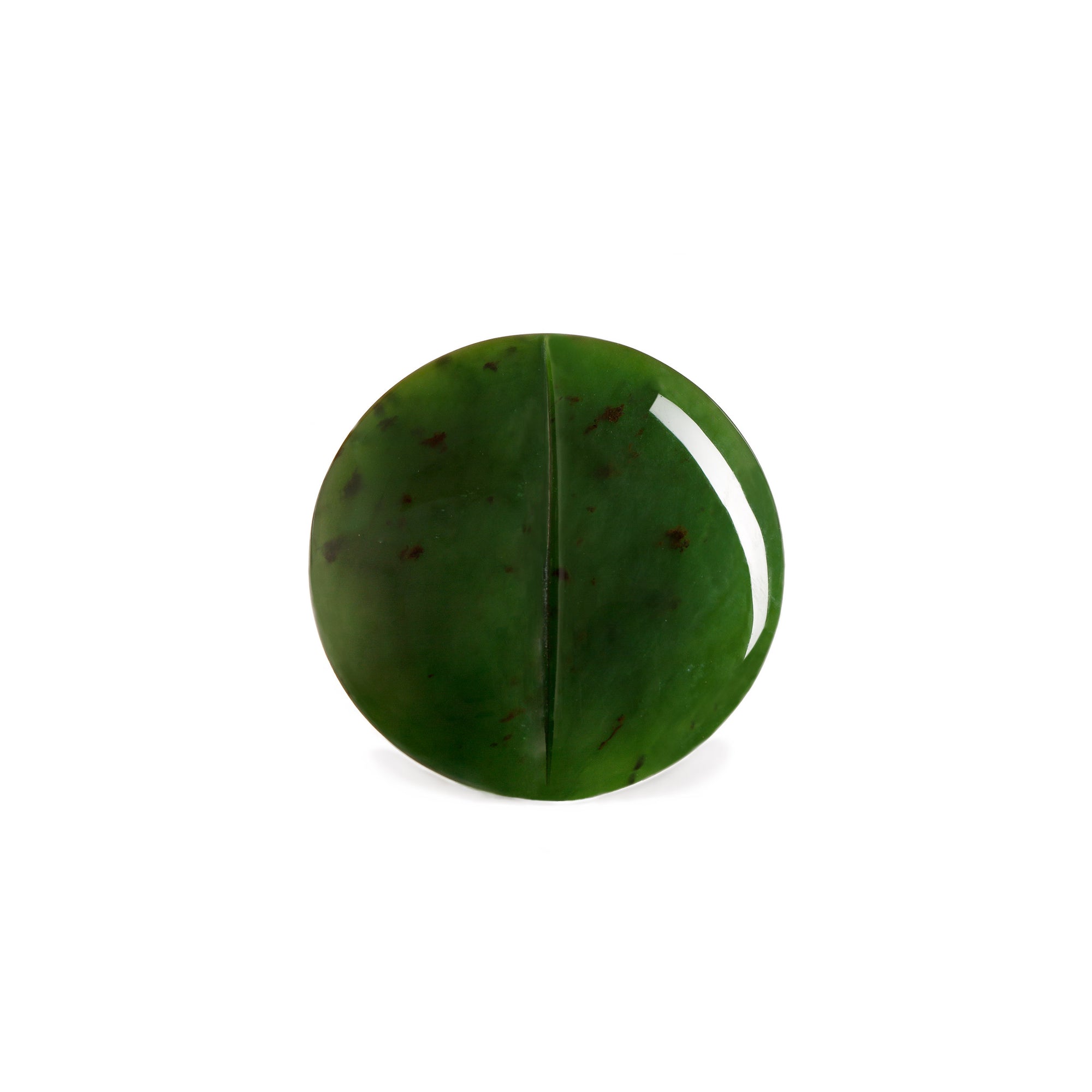 New Zealand Pounamu Large Contemporary Sterling Silver Ring - Size R