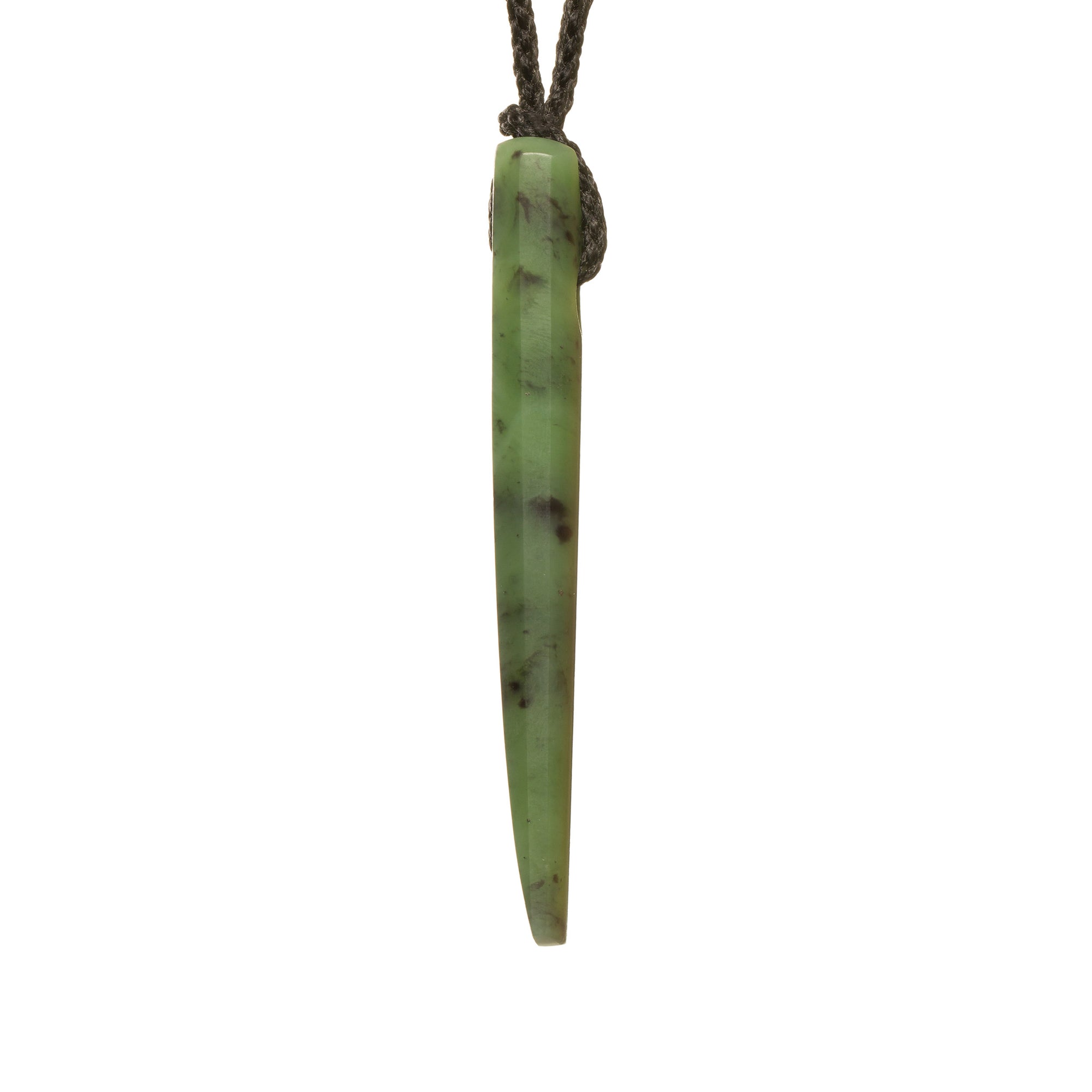 New Zealand Jade Light Faceted Toki Necklace