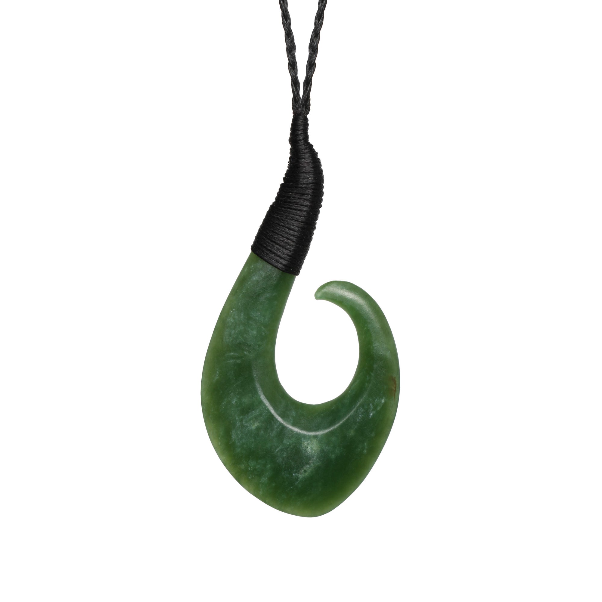 New Zealand Greenstone Fish Hook Necklace
