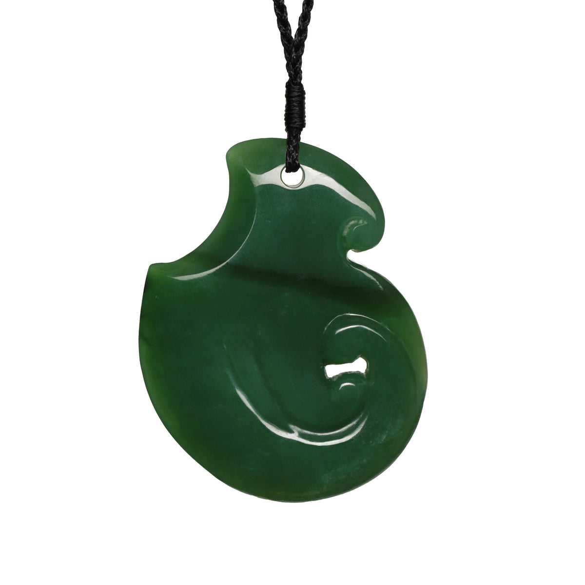 New Zealand Greenstone Double Koru Pendant