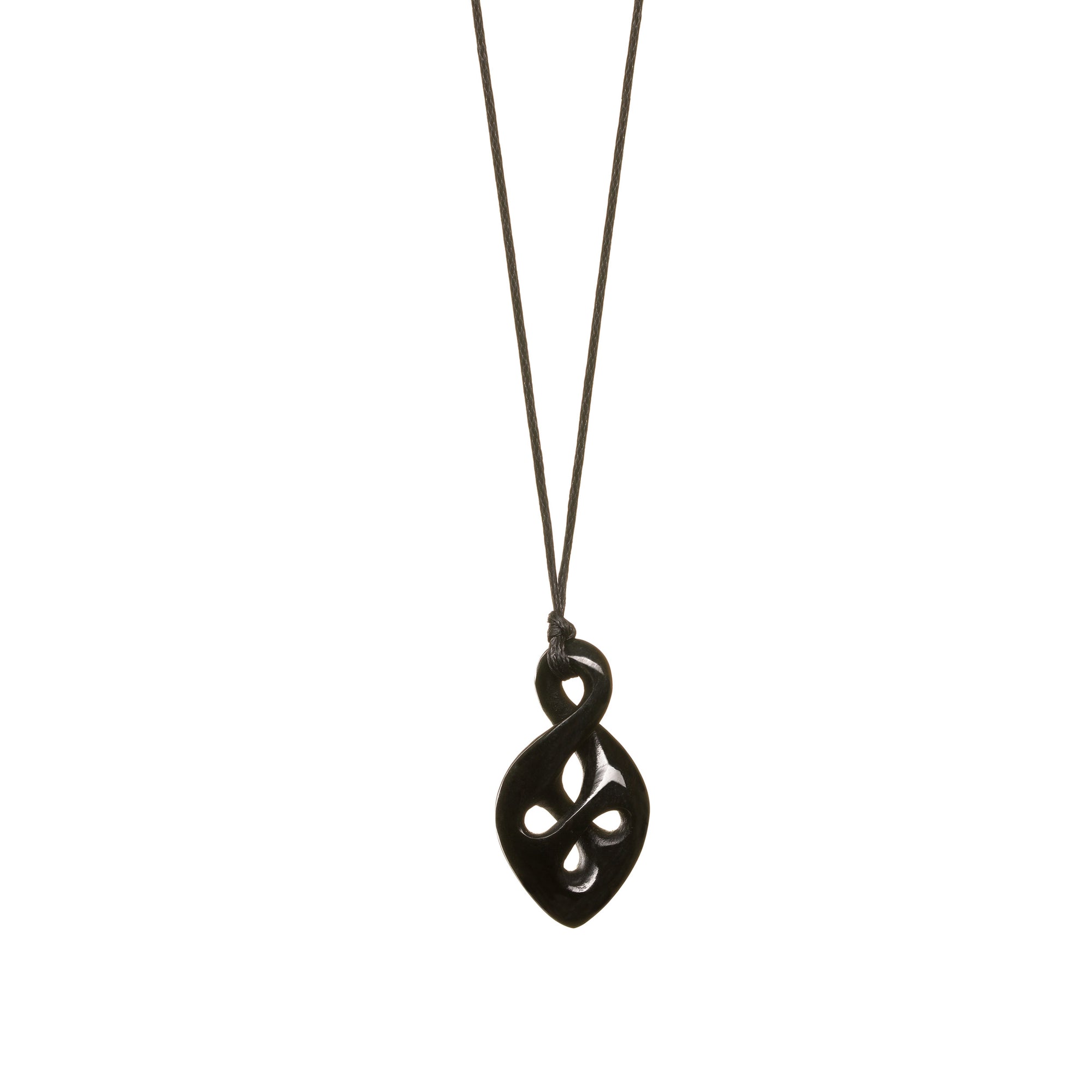 Australian Black Jade Small Celtic Twist Necklace