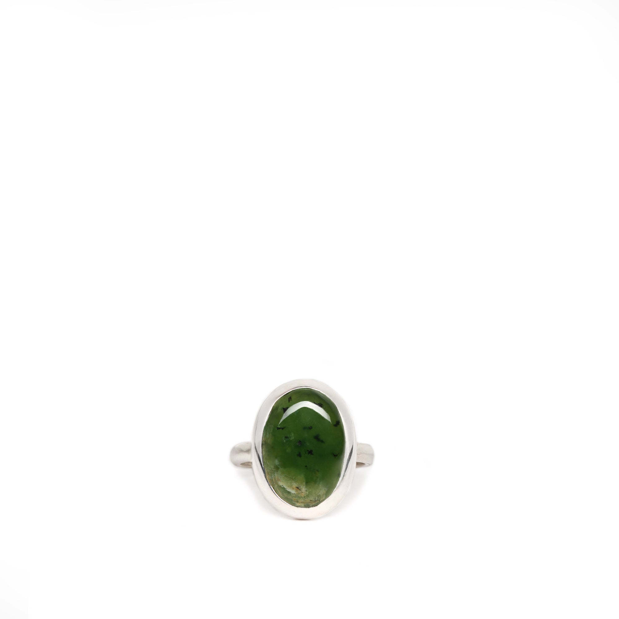 New Zealand Jade Sterling Silver Ring - Size M½