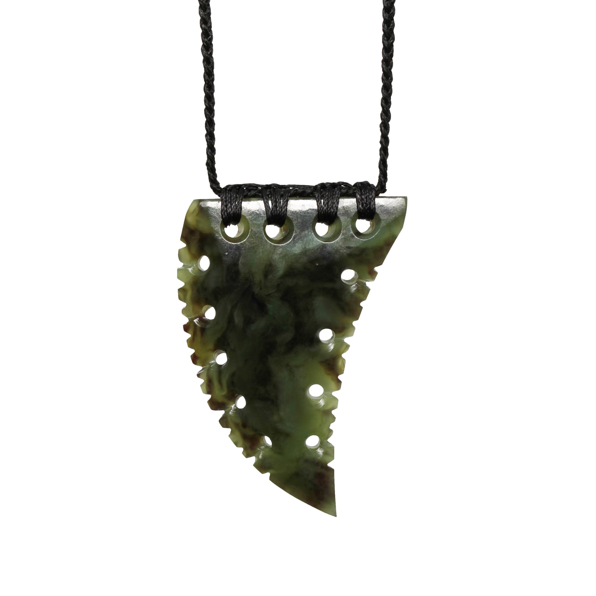 New Zealand Jade Notched Tooth Pendant