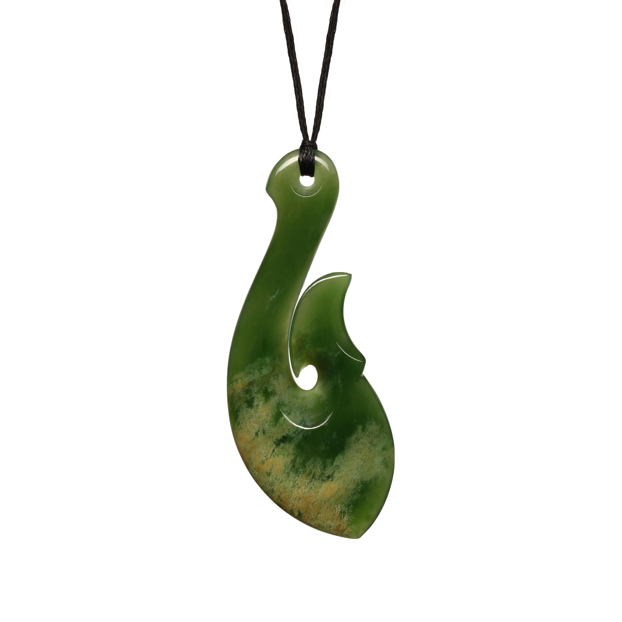 New Zealand Flower Jade Hook Necklace