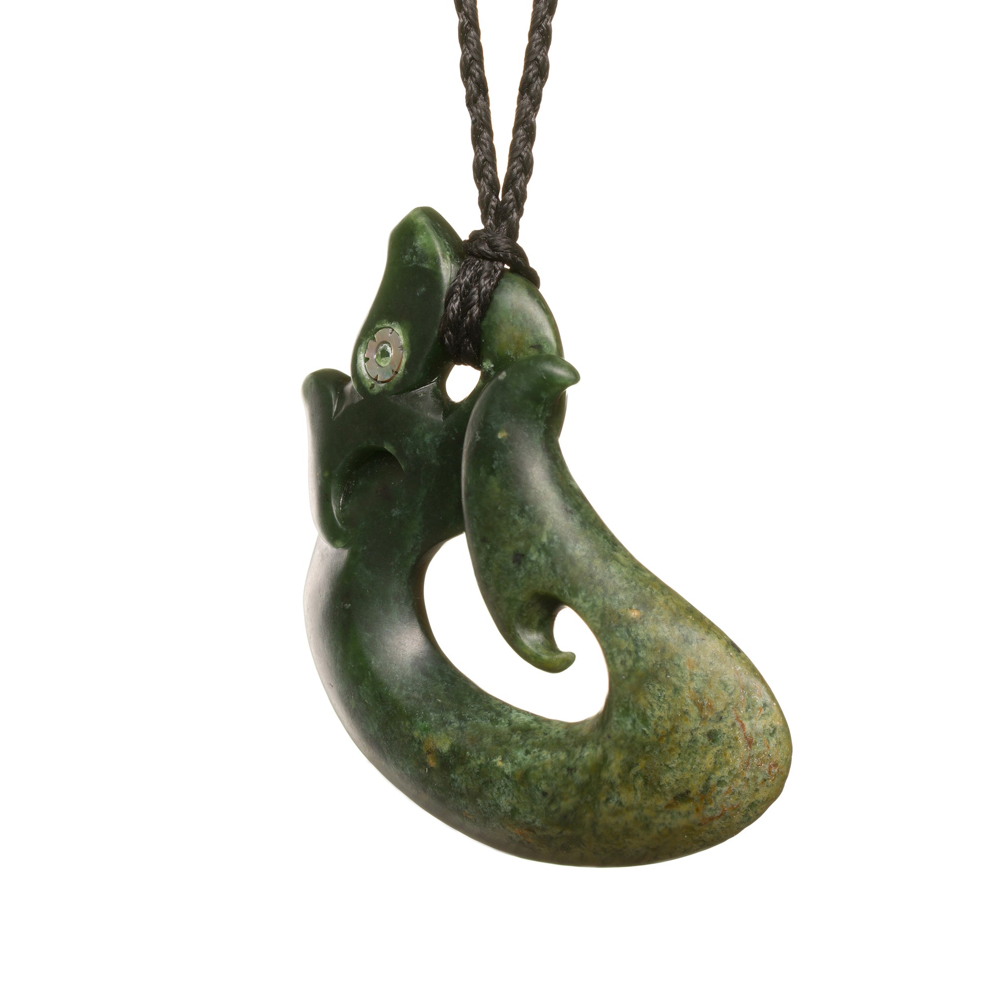 New Zealand Jade Large Manaia Hook Necklace