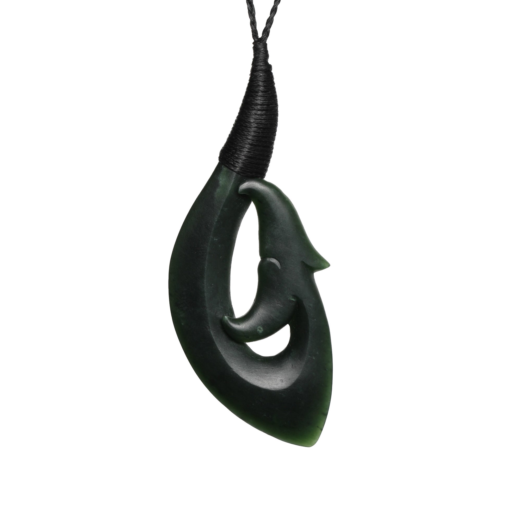 New Zealand Jade Whale Tail Hook Necklace